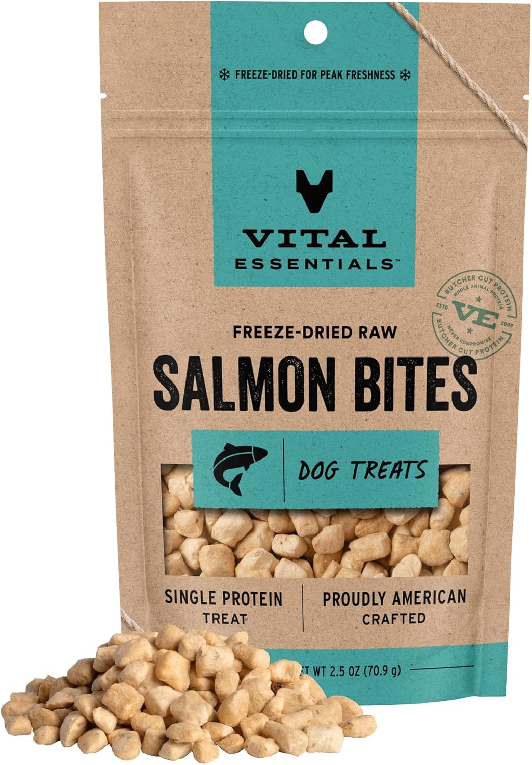 Vital Essentials Freeze-Dried Salmon Bites Dog Treats