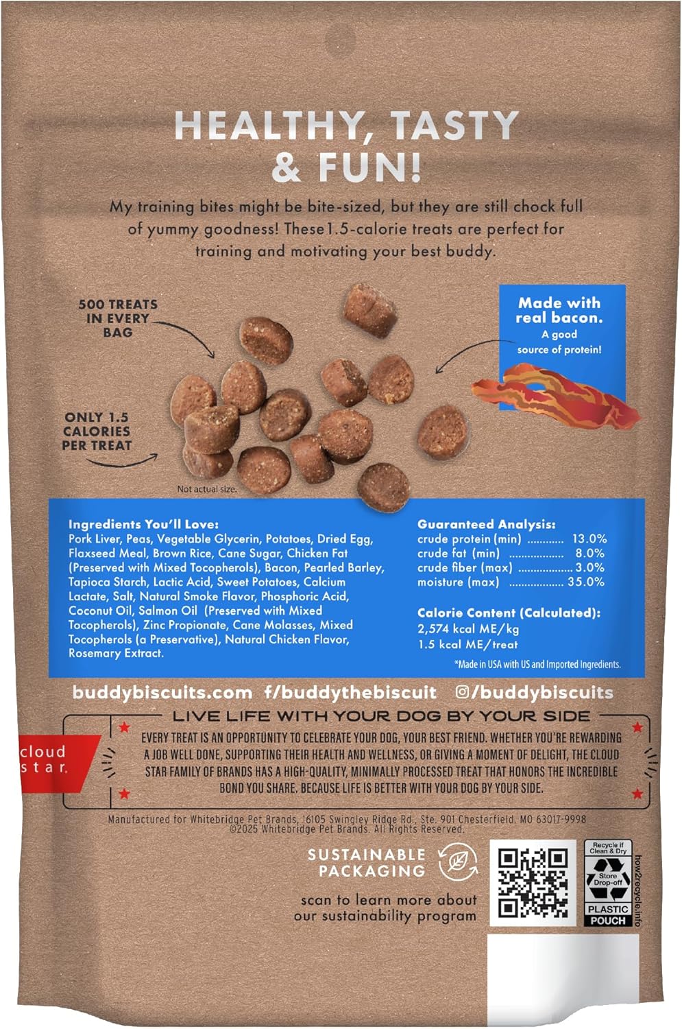 Buddy Biscuits Trainers Bacon Training Bites Dog Treats