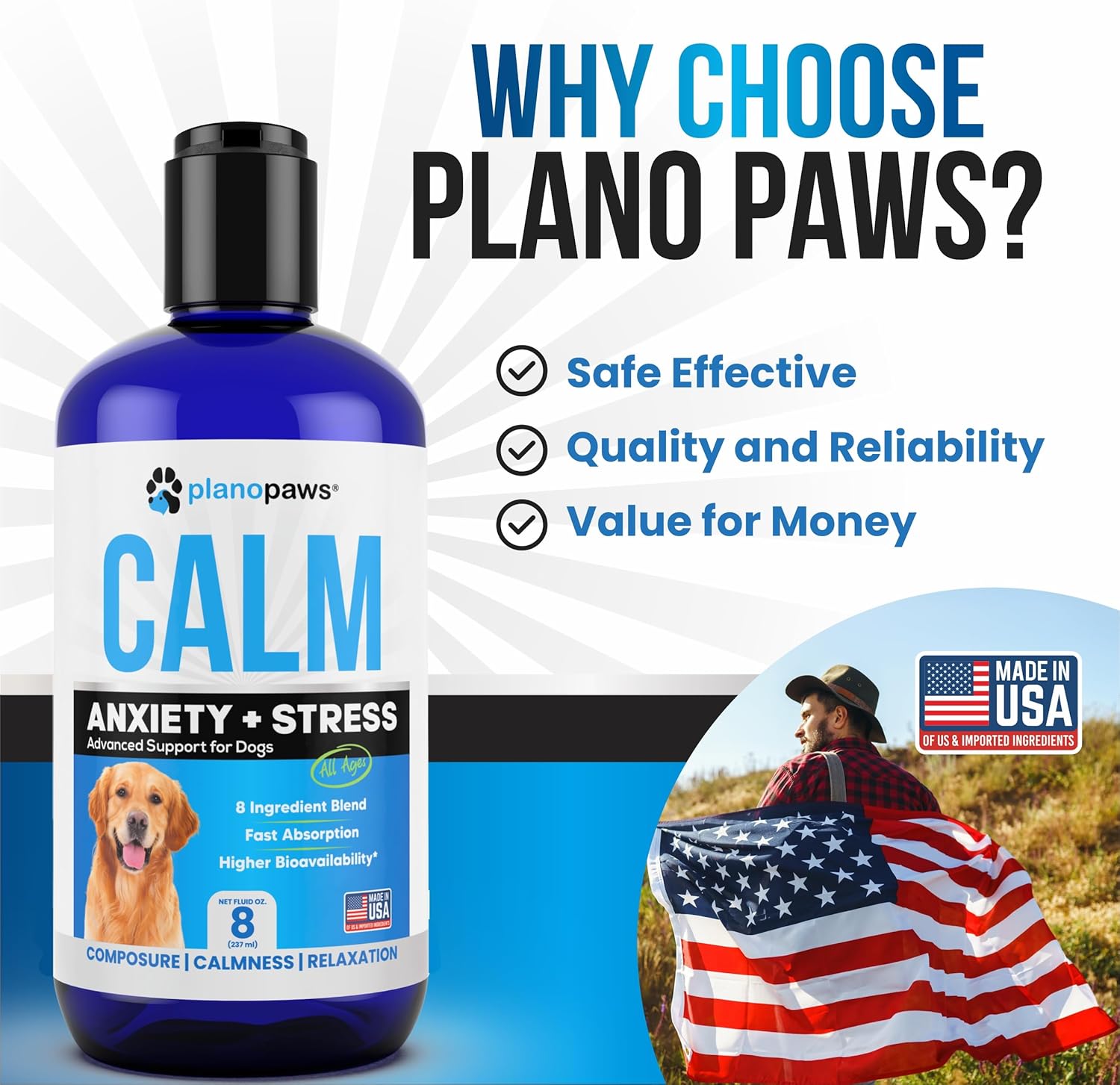 Dog Anxiety Relief Calming Liquid Supplement