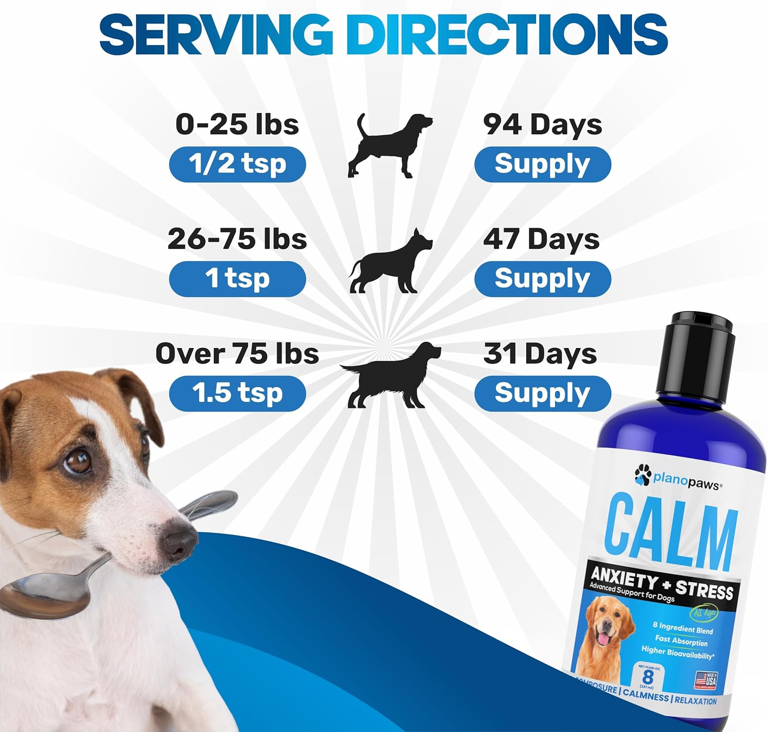 Dog Anxiety Relief Calming Liquid Supplement