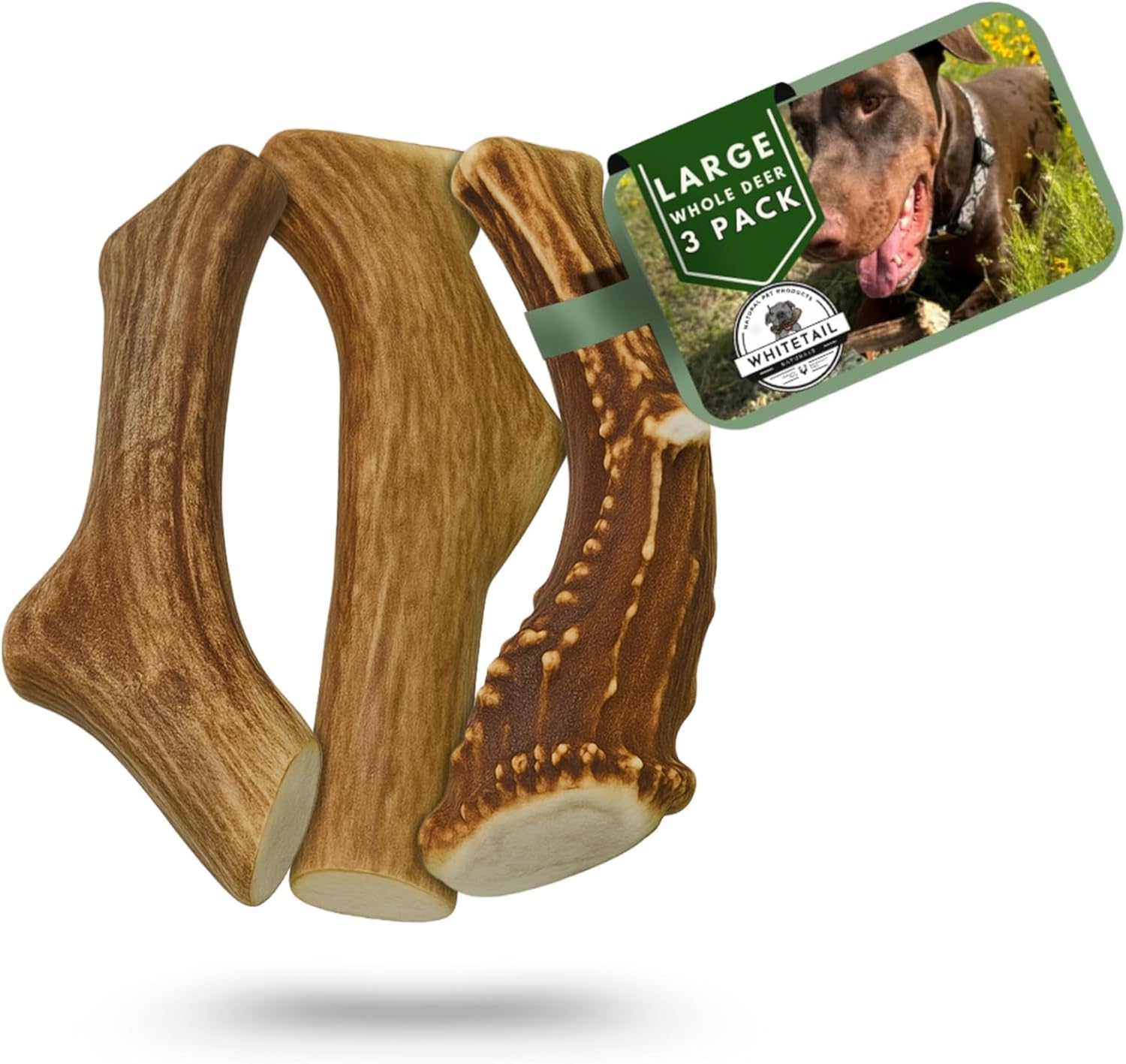 WhiteTail Naturals Deer Antlers for Large Dogs